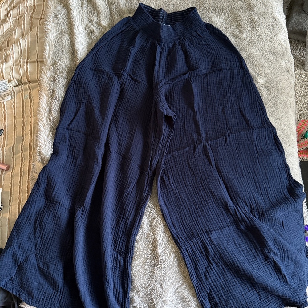Michael Stars Navy Textured Pants